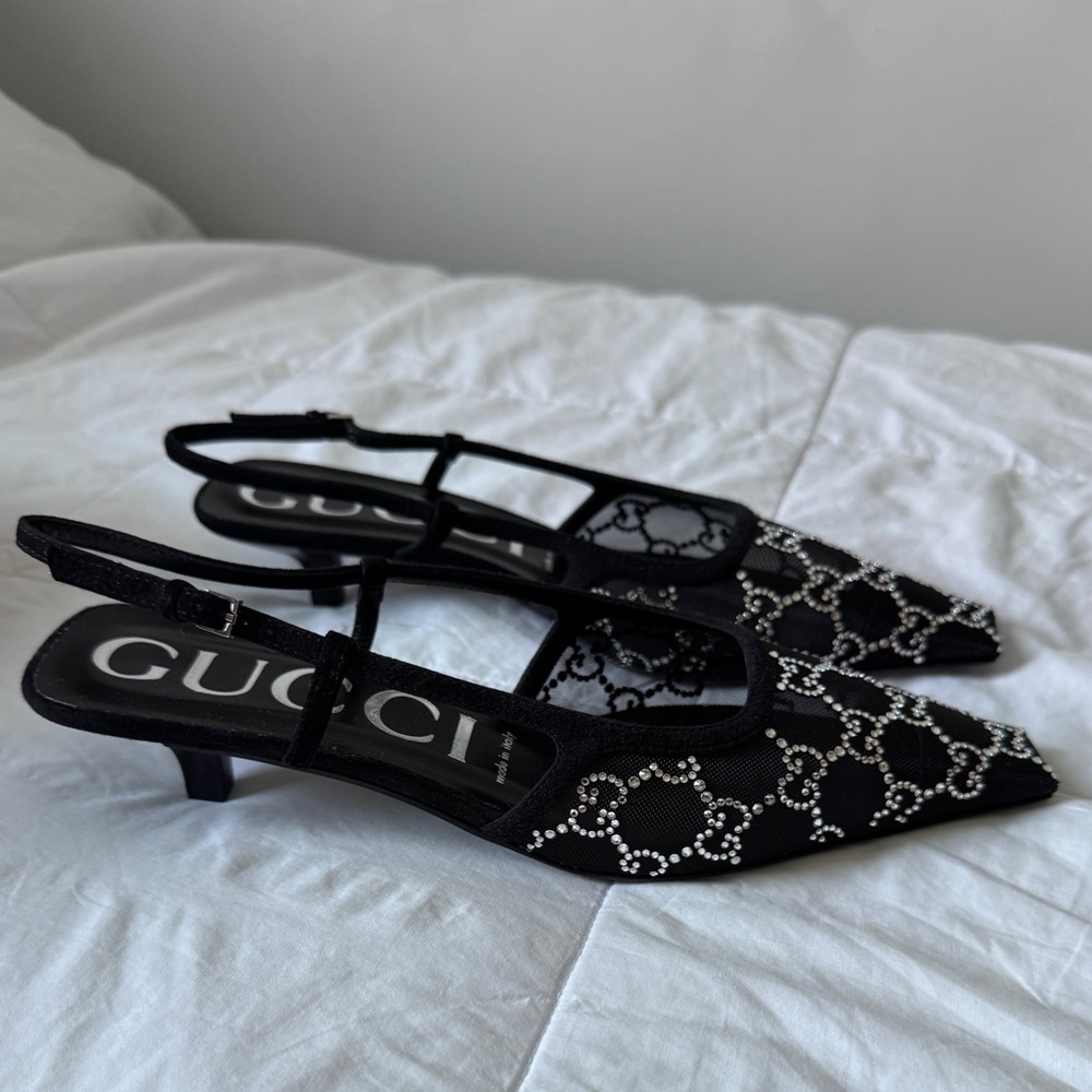 Gucci Women's GG Crystal Slingback Pump - Size 38.5 IT/ 8.5US - Picture 8 of 16